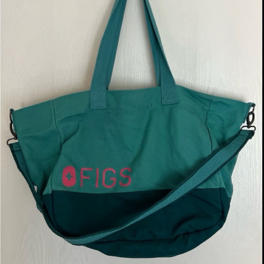 Figs Teal and Dark Green Tote Bag